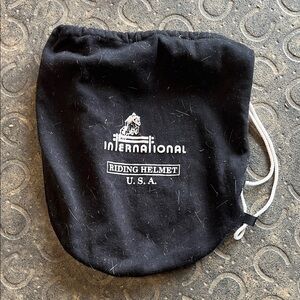 Black Fleece Drawstring Helmet Bag